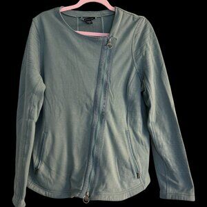 Athleta Jacket Moto Style Spruce‎ Green/Grey color Size XL